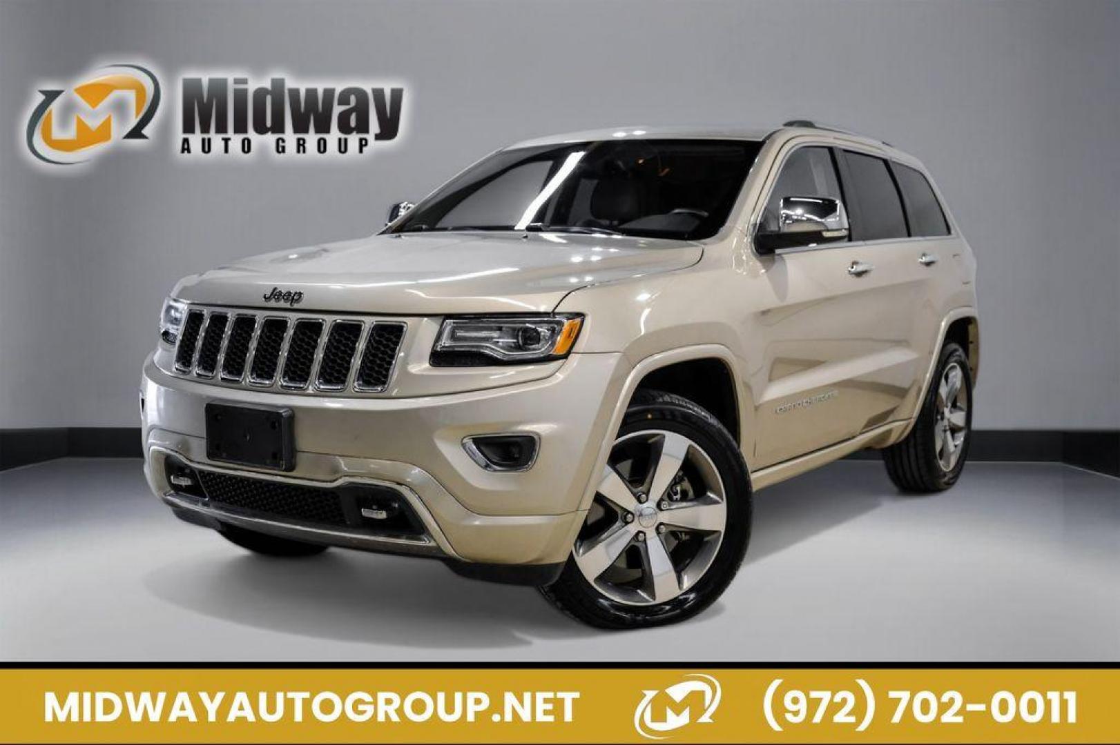 2015 Cashmere Pearlcoat /Light Frost/Brown Jeep Grand Cherokee Overland (1C4RJFCT5FC) with an 5.7L V8 Multi Displacement VVT engine, Automatic transmission, located at 15300 Midway Rd., Addison, TX, 75001, (972) 702-0011, 32.958321, -96.838074 - Photo#0