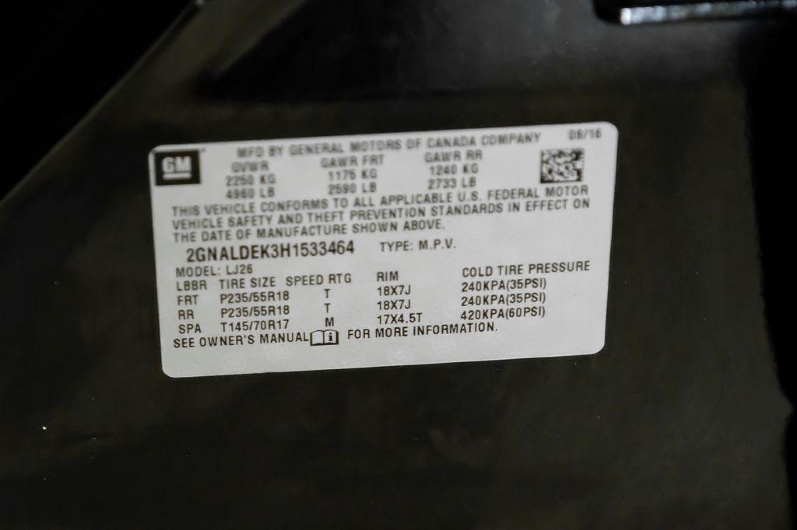 2017 Black Metallic /Jet Black Chevrolet Equinox Premier (2GNALDEK3H1) with an 2.4L 4-Cylinder SIDI DOHC VVT engine, Automatic transmission, located at 15300 Midway Rd., Addison, TX, 75001, (972) 702-0011, 32.958321, -96.838074 - Photo#54