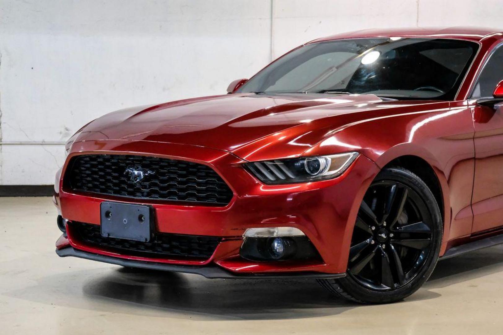 2017 Ruby Red Metallic /Ebony Ford Mustang EcoBoost (1FA6P8TH3H5) with an EcoBoost 2.3L I4 GTDi DOHC Turbocharged VCT engine, Automatic transmission, located at 15300 Midway Rd., Addison, TX, 75001, (972) 702-0011, 32.958321, -96.838074 - Photo#4