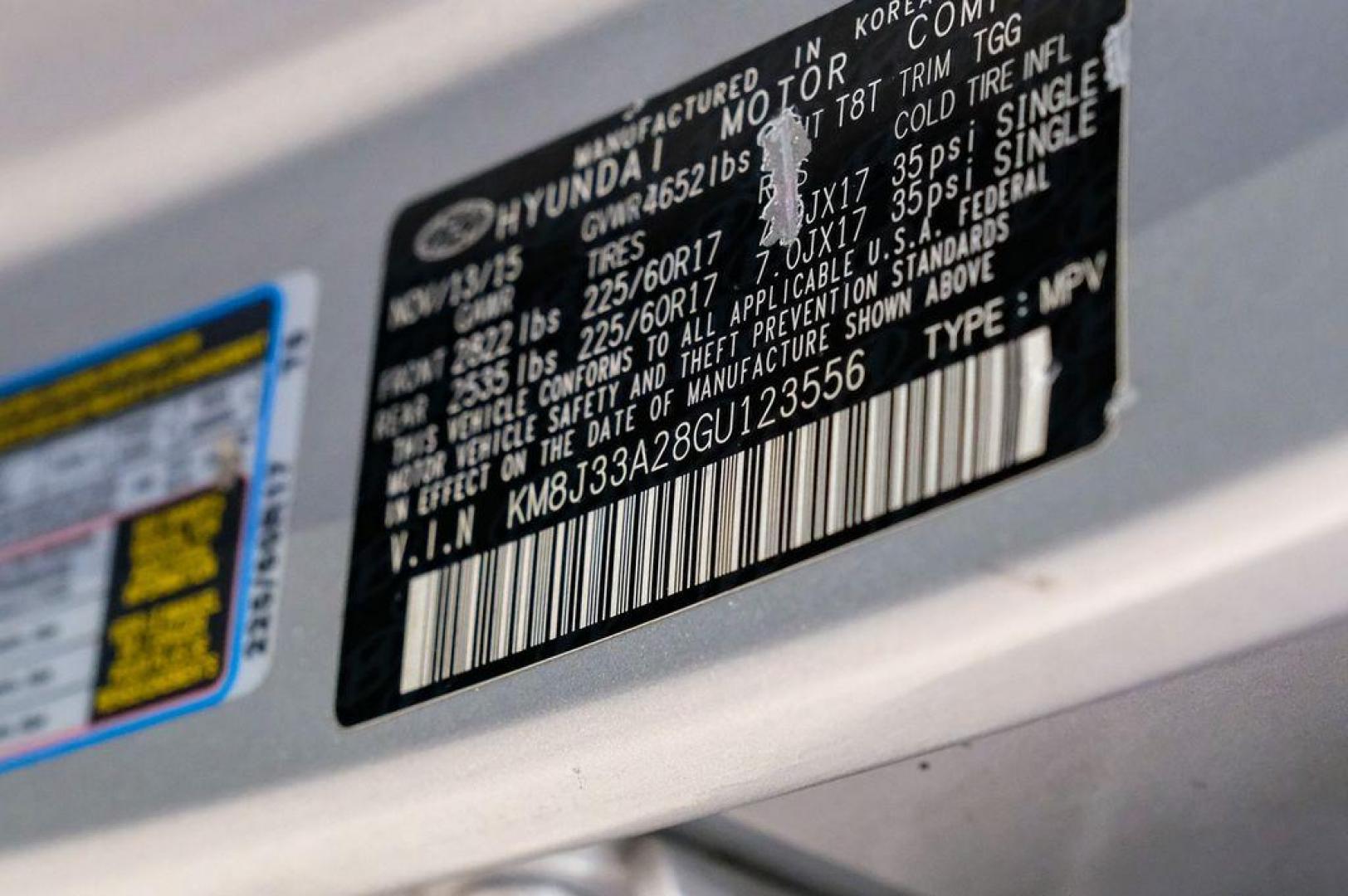 2016 Molten Silver /Gray Hyundai Tucson Eco (KM8J33A28GU) with an 1.6L I4 DGI Turbocharged DOHC 16V ULEV II 175hp engine, Automatic transmission, located at 15300 Midway Rd., Addison, TX, 75001, (972) 702-0011, 32.958321, -96.838074 - Photo#71