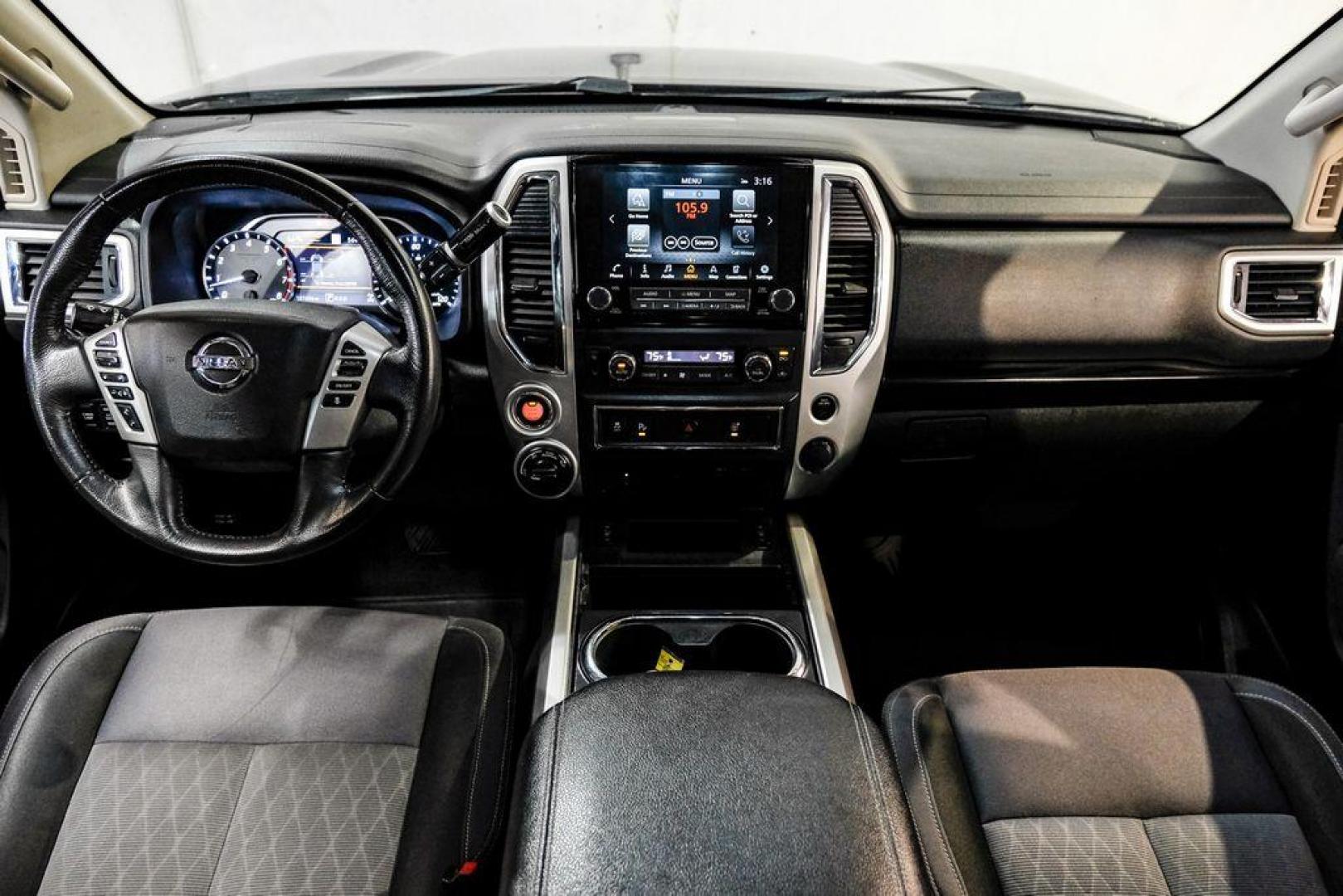 2021 Gun Metallic /Black Nissan Titan SV (1N6AA1ED4MN) with an 5.6L V8 DOHC 32V 400hp engine, Automatic transmission, located at 15300 Midway Rd., Addison, TX, 75001, (972) 702-0011, 32.958321, -96.838074 - Photo#14
