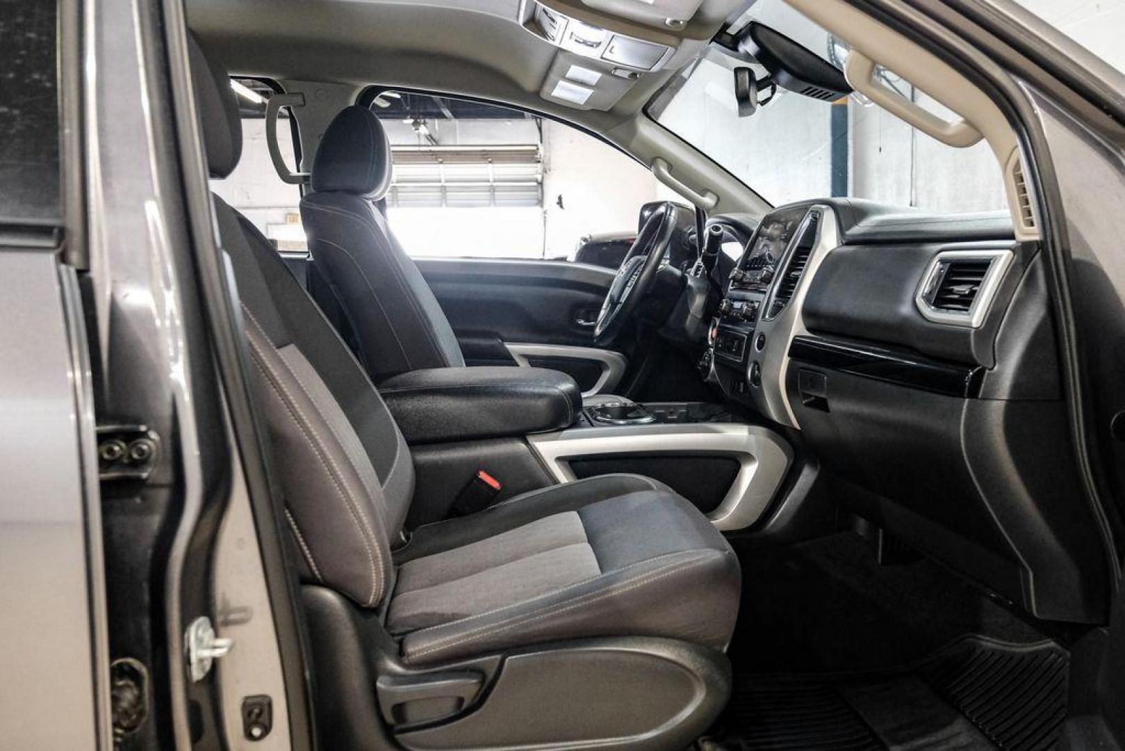 2021 Gun Metallic /Black Nissan Titan SV (1N6AA1ED4MN) with an 5.6L V8 DOHC 32V 400hp engine, Automatic transmission, located at 15300 Midway Rd., Addison, TX, 75001, (972) 702-0011, 32.958321, -96.838074 - Photo#28