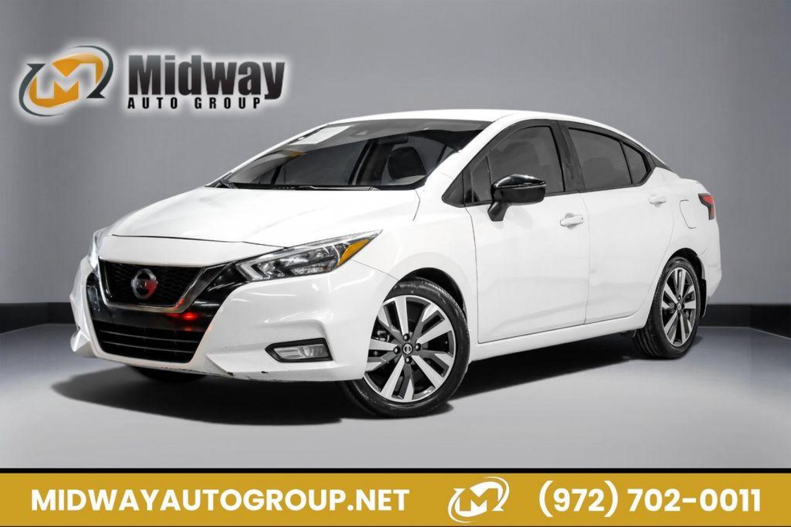2020 Aspen White /Sport Interior Nissan Versa 1.6 SR (3N1CN8FV3LL) with an 1.6L 4-Cylinder DOHC 16V engine, CVT transmission, located at 15300 Midway Rd., Addison, TX, 75001, (972) 702-0011, 32.958321, -96.838074 - Photo#0