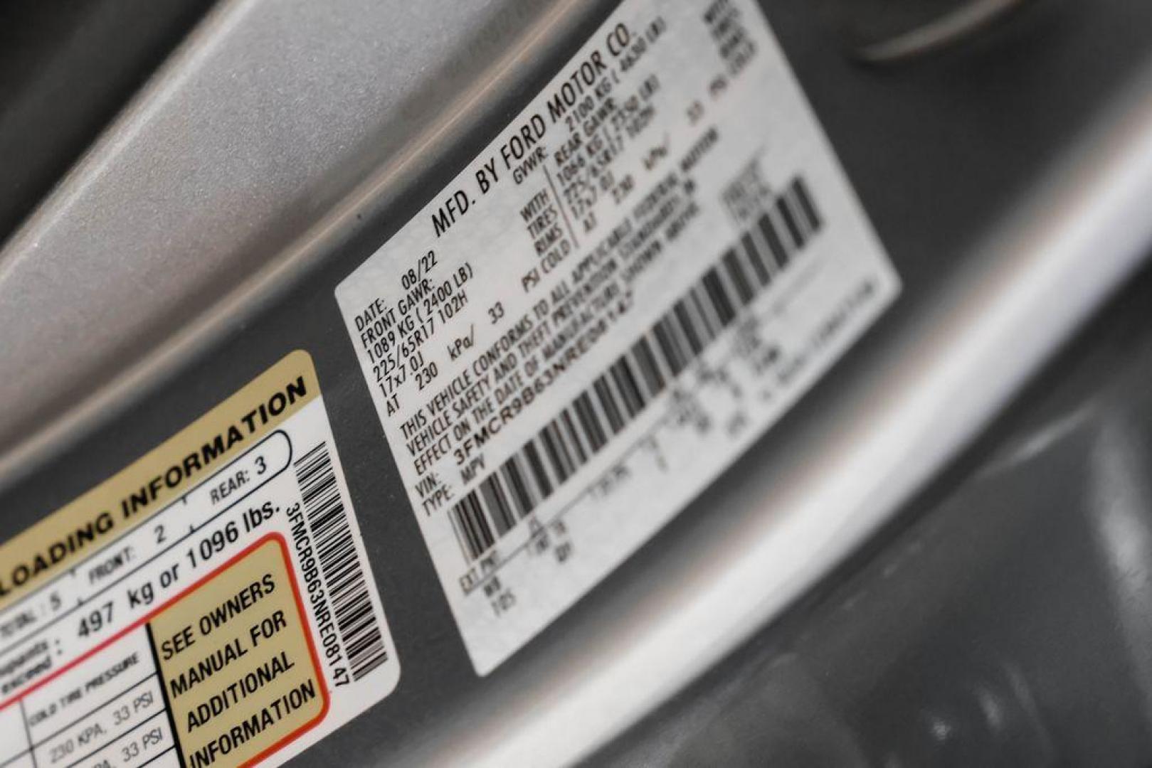2022 Silver Metallic /Ebony Ford Bronco Sport Big Bend (3FMCR9B63NR) with an 1.5L EcoBoost engine, Automatic transmission, located at 15300 Midway Rd., Addison, TX, 75001, (972) 702-0011, 32.958321, -96.838074 - Photo#58