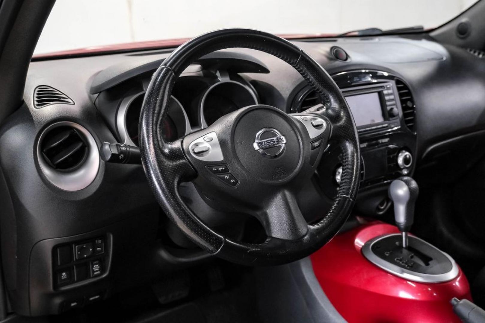 2012 Cayenne Red /Black/Red Nissan Juke SV (JN8AF5MV2CT) with an 1.6L I4 DOHC 16V engine, CVT transmission, located at 15300 Midway Rd., Addison, TX, 75001, (972) 702-0011, 32.958321, -96.838074 - Photo#2