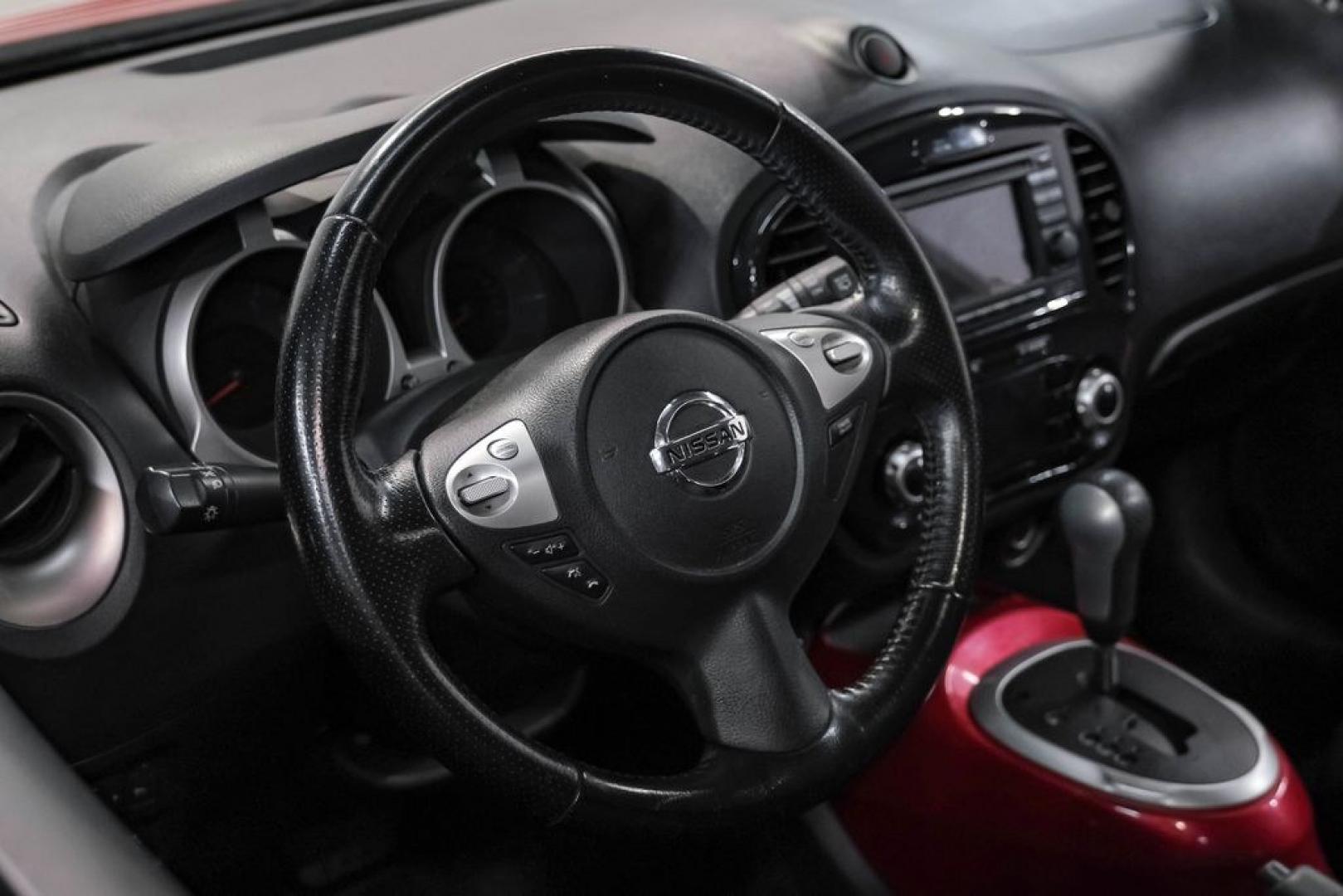 2012 Cayenne Red /Black/Red Nissan Juke SV (JN8AF5MV2CT) with an 1.6L I4 DOHC 16V engine, CVT transmission, located at 15300 Midway Rd., Addison, TX, 75001, (972) 702-0011, 32.958321, -96.838074 - Photo#17