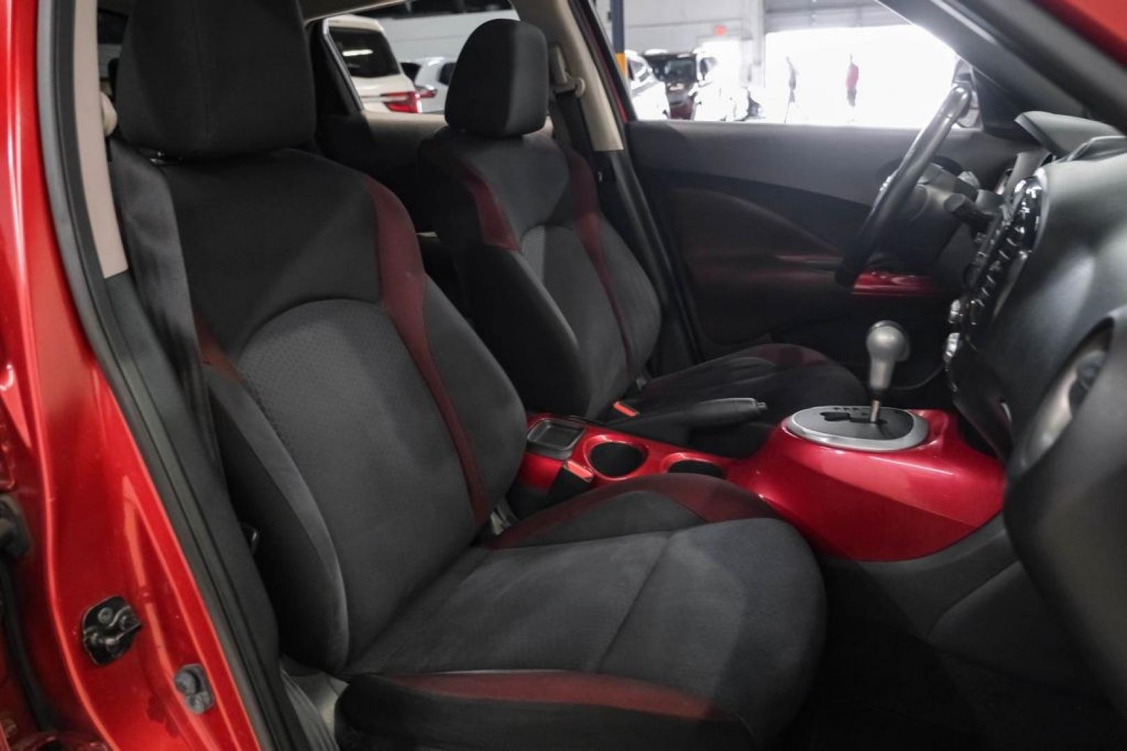 2012 Cayenne Red /Black/Red Nissan Juke SV (JN8AF5MV2CT) with an 1.6L I4 DOHC 16V engine, CVT transmission, located at 15300 Midway Rd., Addison, TX, 75001, (972) 702-0011, 32.958321, -96.838074 - Photo#33