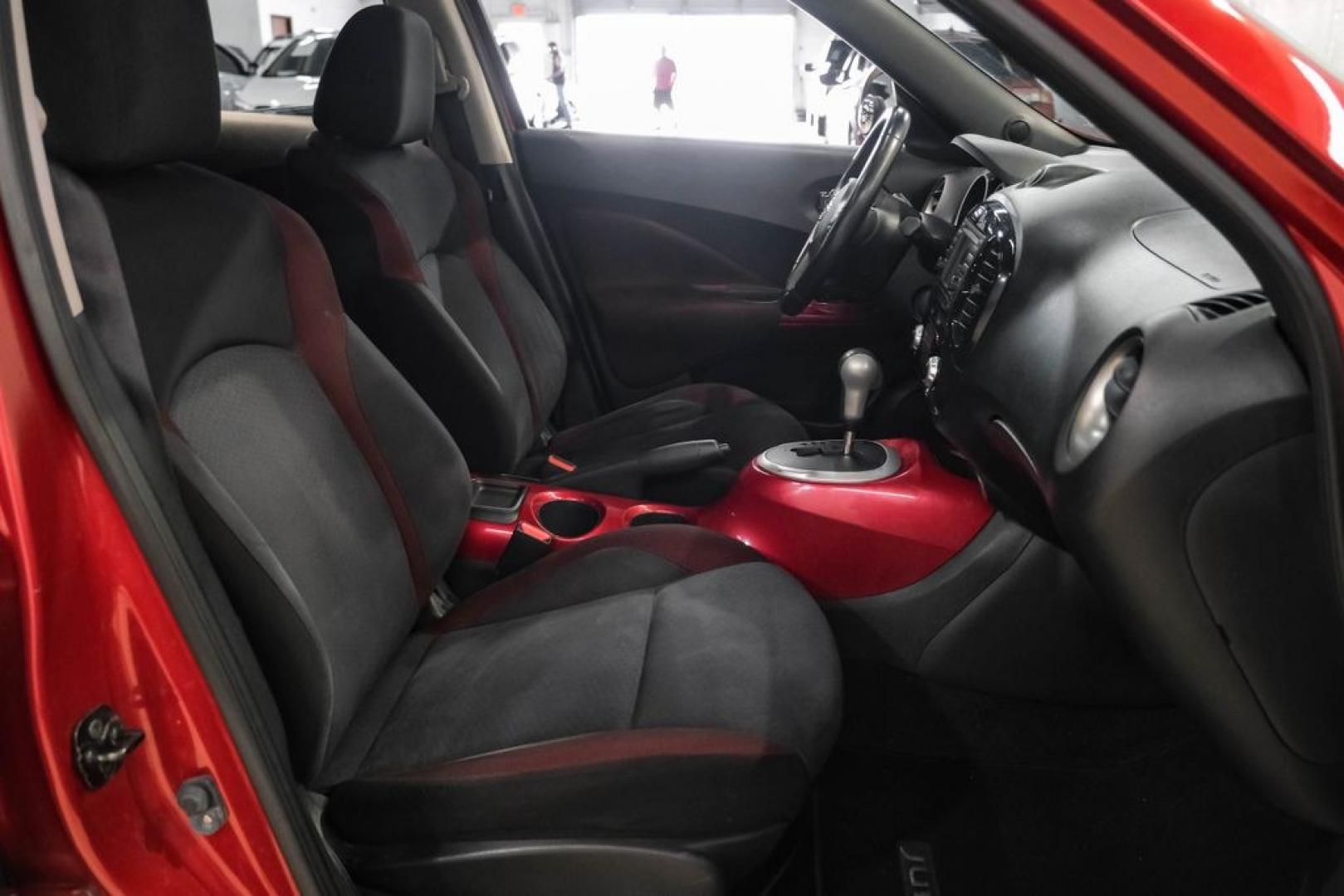 2012 Cayenne Red /Black/Red Nissan Juke SV (JN8AF5MV2CT) with an 1.6L I4 DOHC 16V engine, CVT transmission, located at 15300 Midway Rd., Addison, TX, 75001, (972) 702-0011, 32.958321, -96.838074 - Photo#34