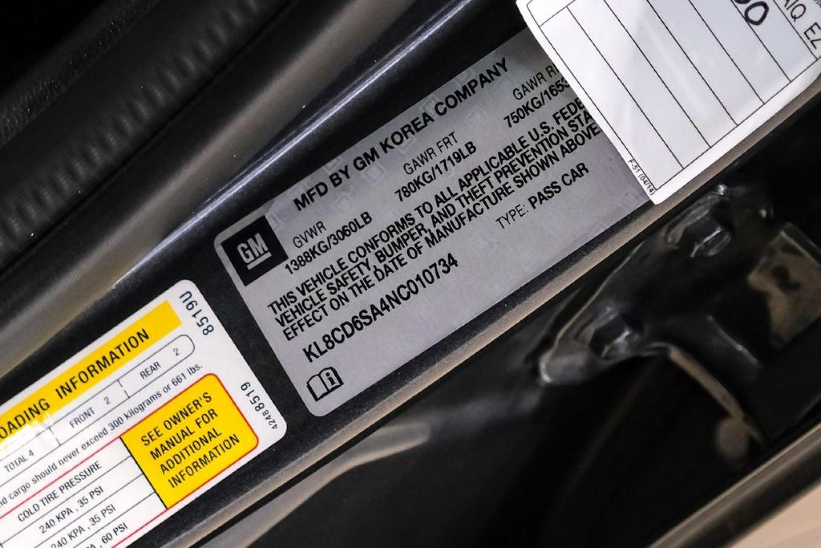 2022 Gray /Jet Black/Dark Anderson Silver Metallic Chevrolet Spark 1LT (KL8CD6SA4NC) with an 1.4L DOHC engine, CVT transmission, located at 15300 Midway Rd., Addison, TX, 75001, (972) 702-0011, 32.958321, -96.838074 - Photo#56