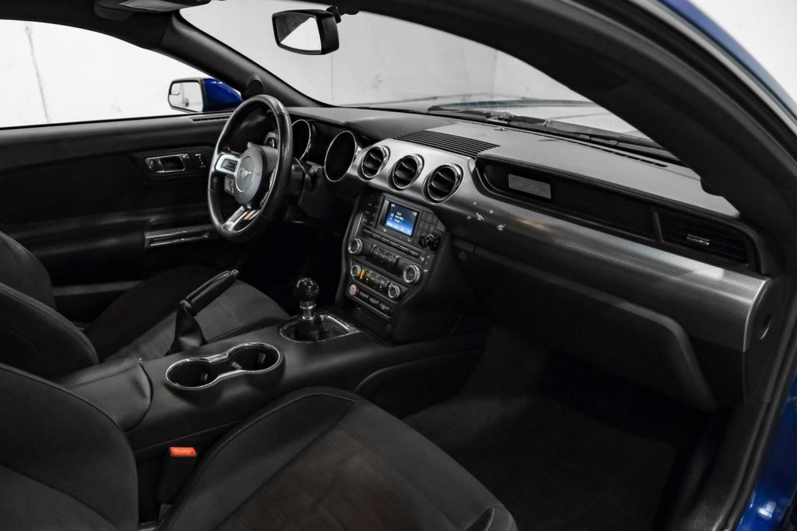 2016 Blue Metallic /Ebony Ford Mustang EcoBoost (1FA6P8TH7G5) with an EcoBoost 2.3L I4 GTDi DOHC Turbocharged VCT engine, Manual transmission, located at 15300 Midway Rd., Addison, TX, 75001, (972) 702-0011, 32.958321, -96.838074 - Photo#17