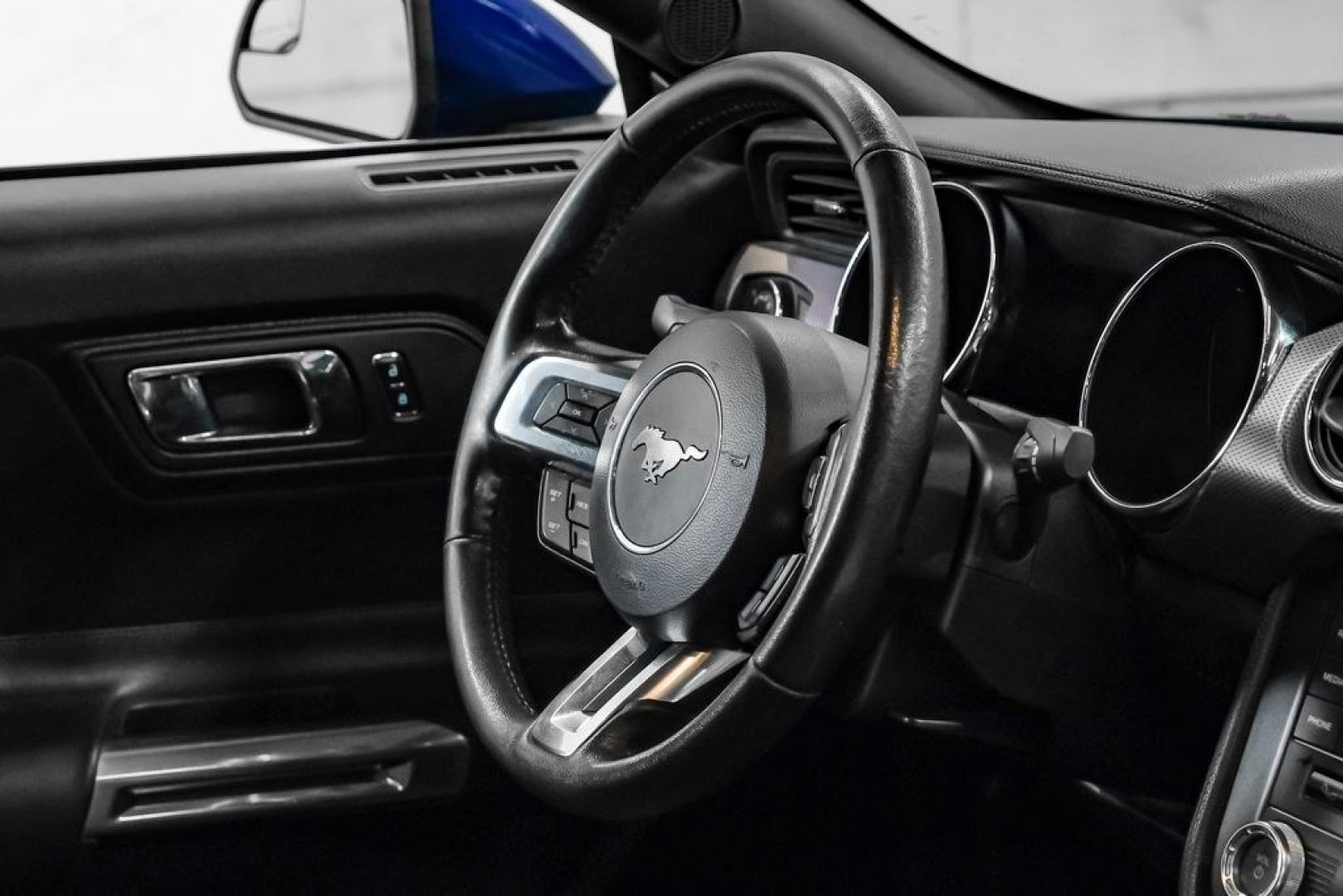2016 Blue Metallic /Ebony Ford Mustang EcoBoost (1FA6P8TH7G5) with an EcoBoost 2.3L I4 GTDi DOHC Turbocharged VCT engine, Manual transmission, located at 15300 Midway Rd., Addison, TX, 75001, (972) 702-0011, 32.958321, -96.838074 - Photo#18