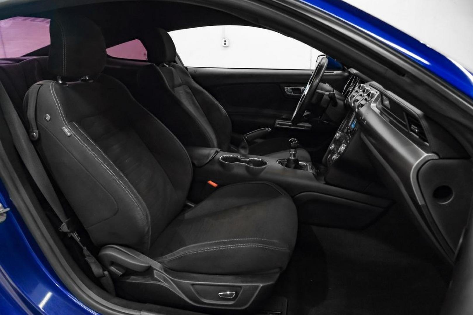 2016 Blue Metallic /Ebony Ford Mustang EcoBoost (1FA6P8TH7G5) with an EcoBoost 2.3L I4 GTDi DOHC Turbocharged VCT engine, Manual transmission, located at 15300 Midway Rd., Addison, TX, 75001, (972) 702-0011, 32.958321, -96.838074 - Photo#34