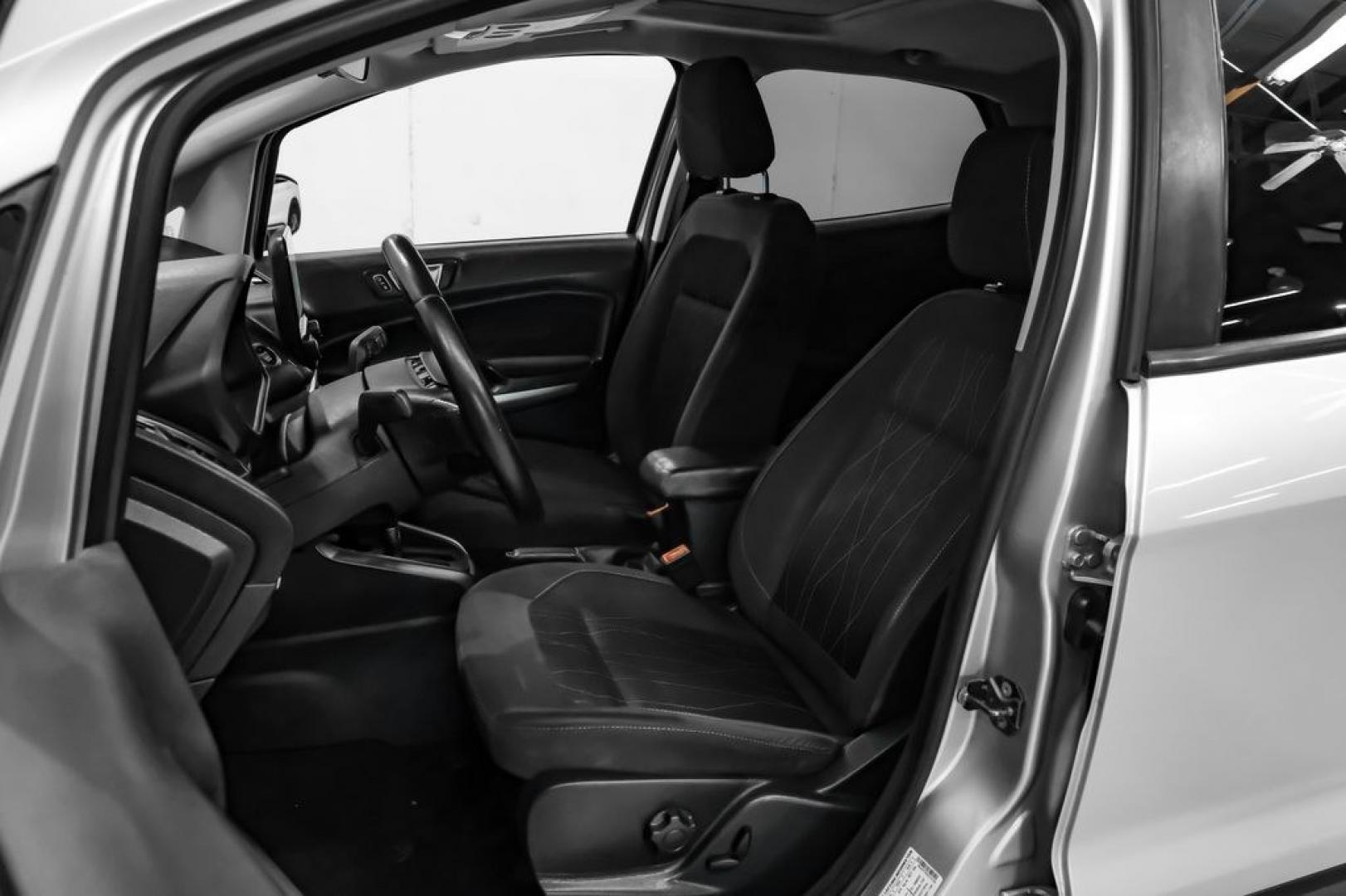 2018 Silver Metallic /Black Ford EcoSport SE (MAJ3P1TE9JC) with an EcoBoost 1.0L I3 GTDi DOHC Turbocharged VCT engine, Automatic transmission, located at 15300 Midway Rd., Addison, TX, 75001, (972) 702-0011, 32.958321, -96.838074- Photo#34