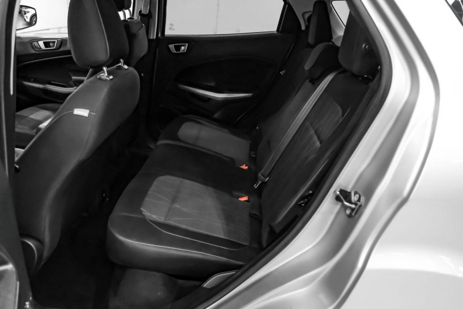 2018 Silver Metallic /Black Ford EcoSport SE (MAJ3P1TE9JC) with an EcoBoost 1.0L I3 GTDi DOHC Turbocharged VCT engine, Automatic transmission, located at 15300 Midway Rd., Addison, TX, 75001, (972) 702-0011, 32.958321, -96.838074- Photo#39