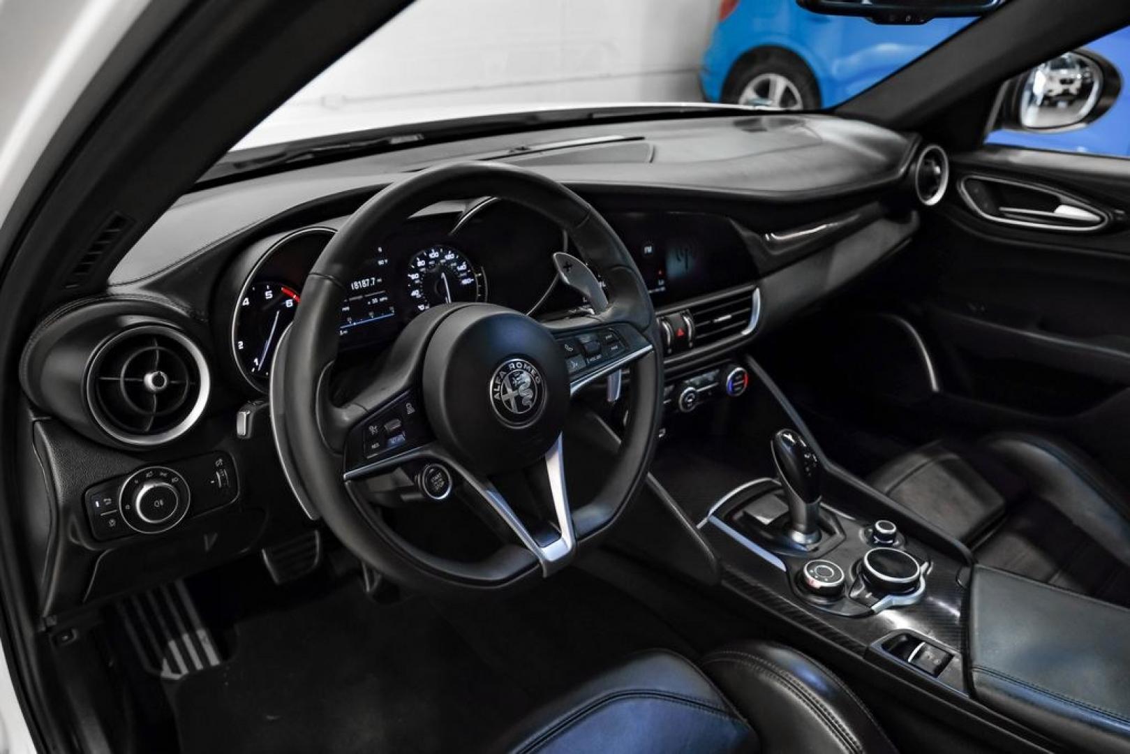 2019 White /Black Alfa Romeo Giulia Ti Sport Carbon (ZARFAMBN9K7) with an I4 engine, Automatic transmission, located at 15300 Midway Rd., Addison, TX, 75001, (972) 702-0011, 32.958321, -96.838074 - Photo#2