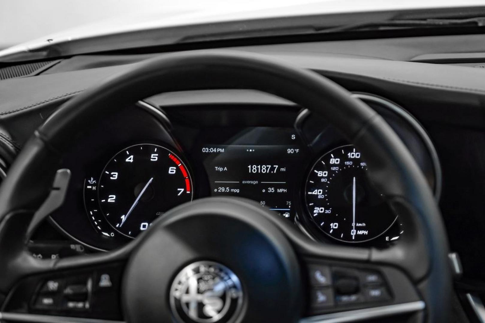 2019 White /Black Alfa Romeo Giulia Ti Sport Carbon (ZARFAMBN9K7) with an I4 engine, Automatic transmission, located at 15300 Midway Rd., Addison, TX, 75001, (972) 702-0011, 32.958321, -96.838074 - Photo#22