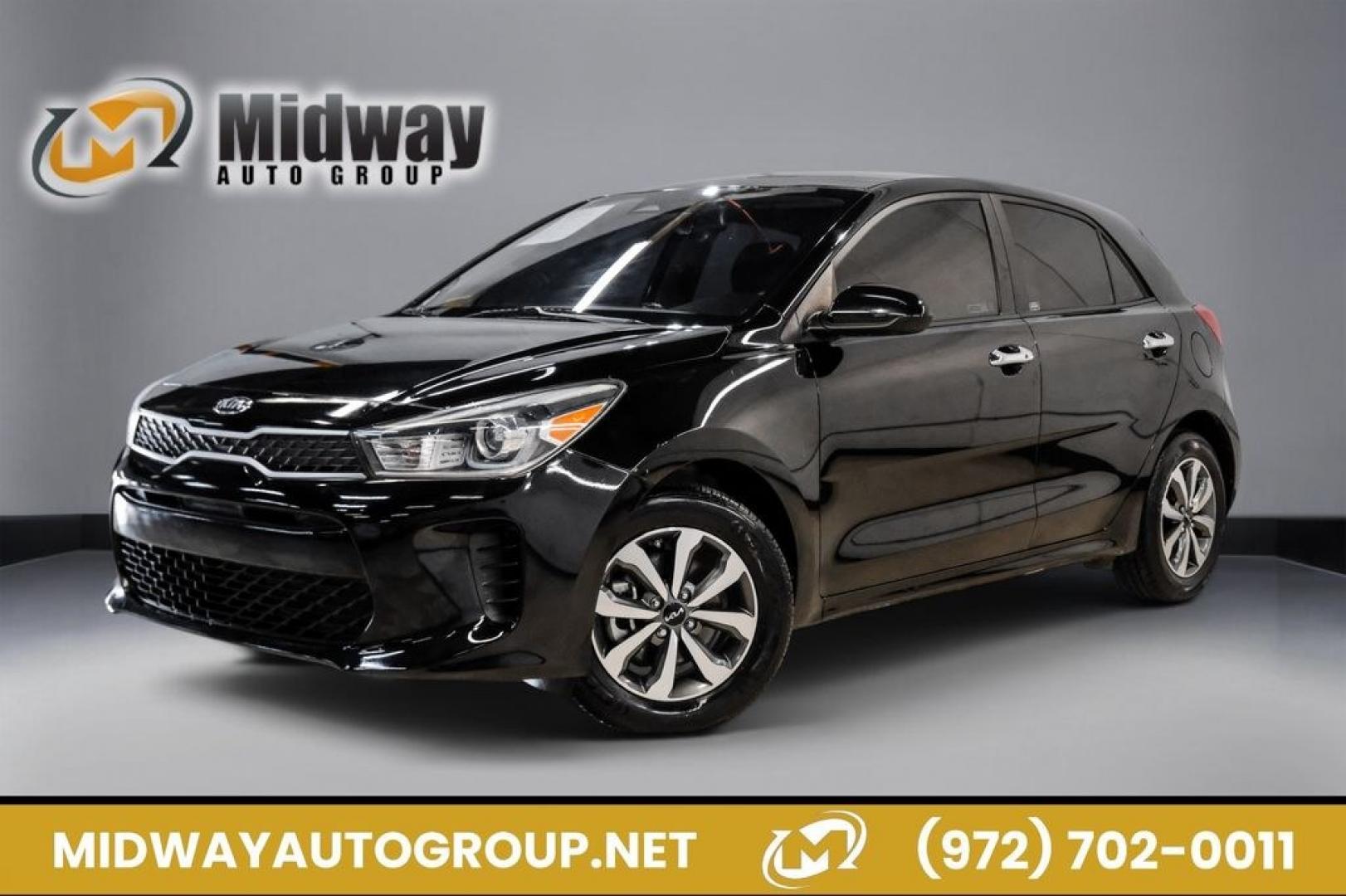 2023 Aurora Black /Gray Kia Rio S (3KPA25AD9PE) with an 1.6L 4-Cylinder engine, CVT transmission, located at 15300 Midway Rd., Addison, TX, 75001, (972) 702-0011, 32.958321, -96.838074- Photo#0