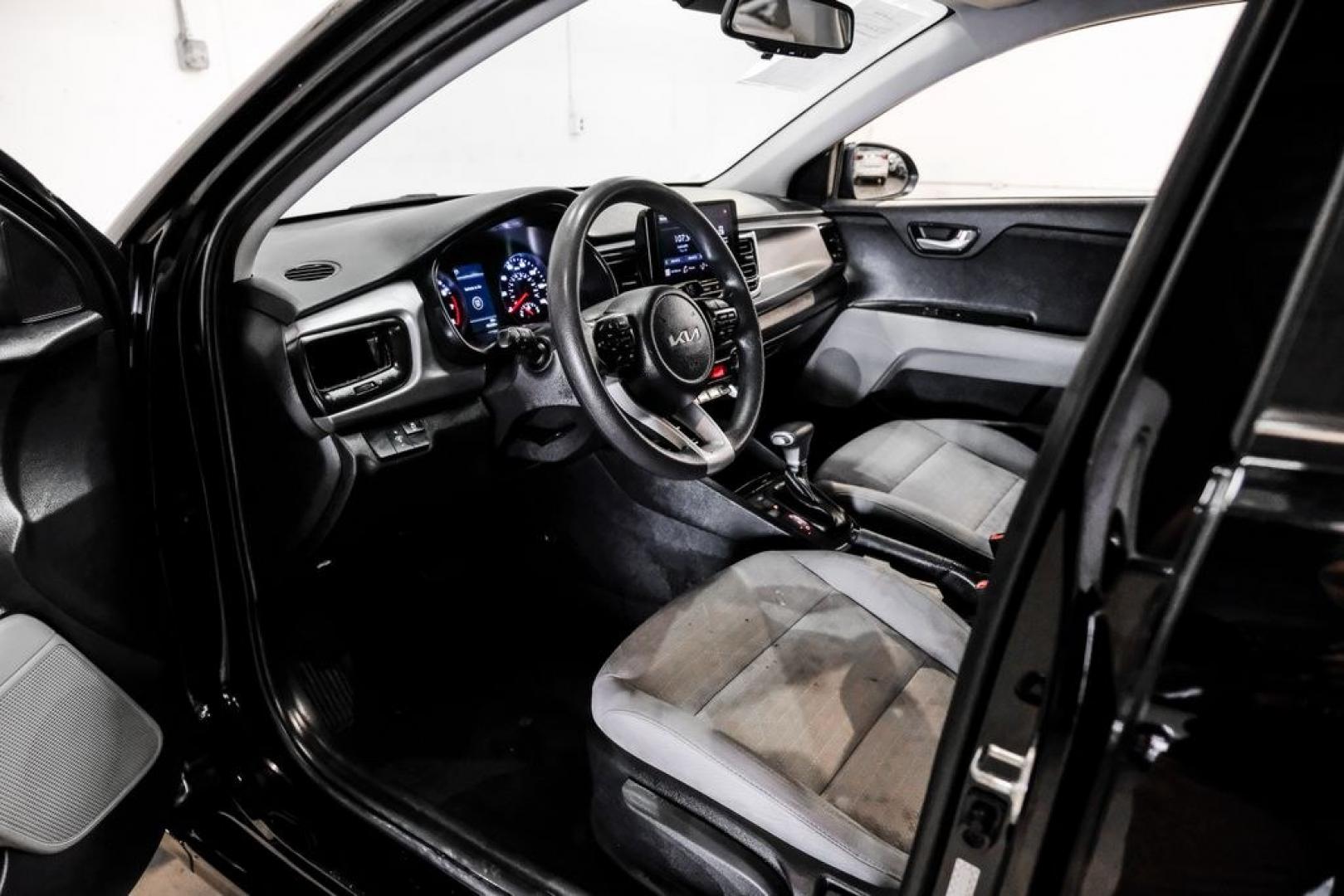 2023 Aurora Black /Gray Kia Rio S (3KPA25AD9PE) with an 1.6L 4-Cylinder engine, CVT transmission, located at 15300 Midway Rd., Addison, TX, 75001, (972) 702-0011, 32.958321, -96.838074- Photo#2
