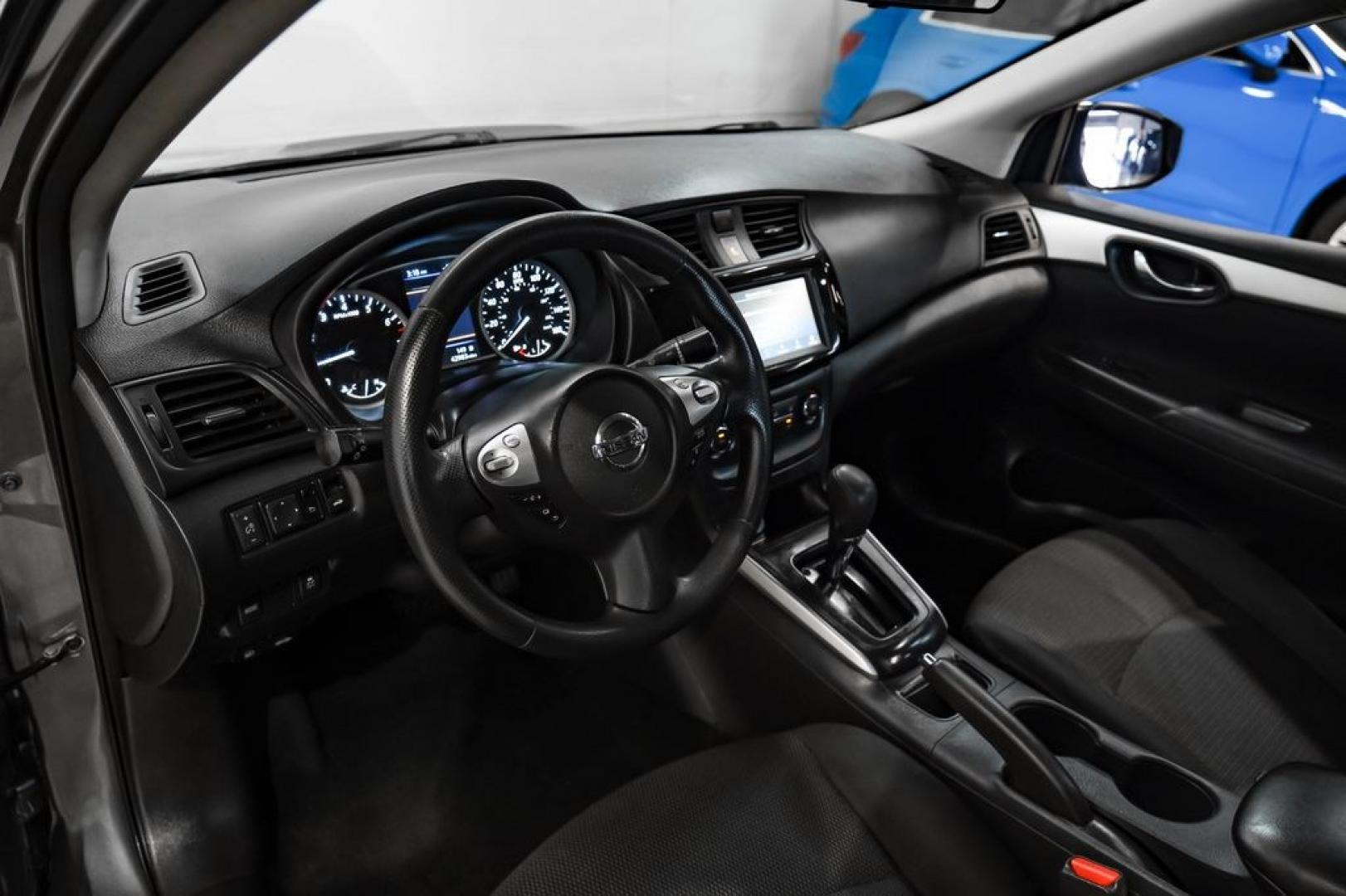 2019 Gun Metallic /Charcoal Nissan Sentra S (3N1AB7AP4KY) with an 1.8L 4-Cylinder DOHC 16V engine, CVT transmission, located at 15300 Midway Rd., Addison, TX, 75001, (972) 702-0011, 32.958321, -96.838074- Photo#1