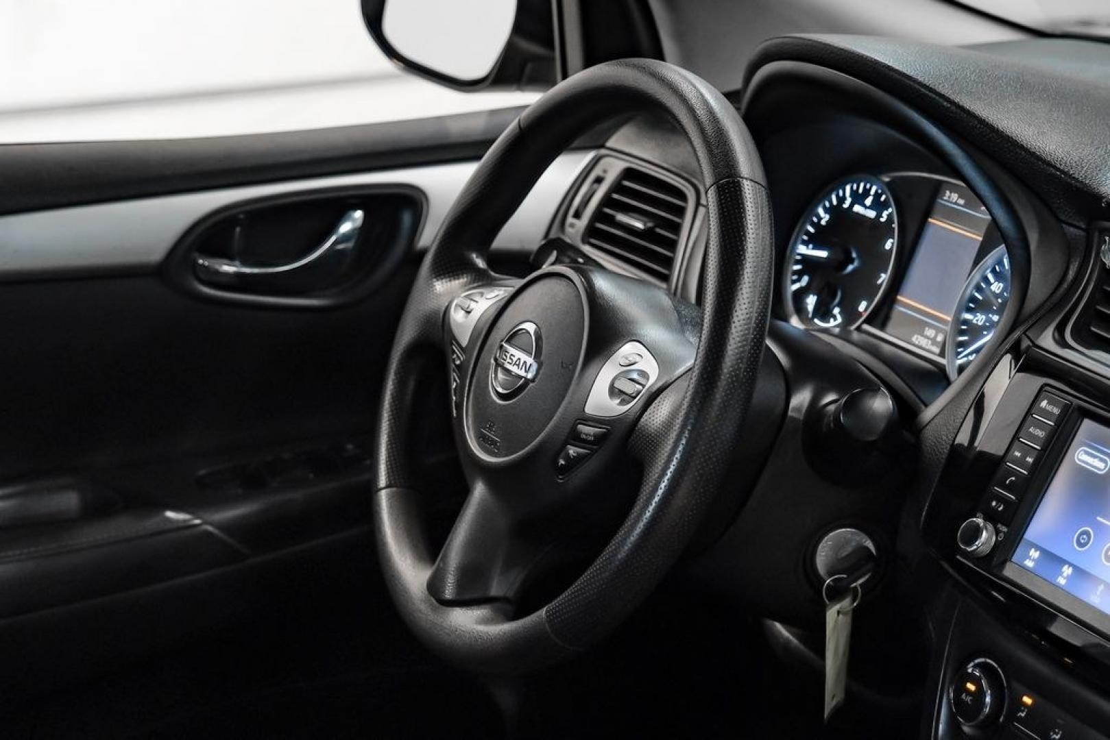 2019 Gun Metallic /Charcoal Nissan Sentra S (3N1AB7AP4KY) with an 1.8L 4-Cylinder DOHC 16V engine, CVT transmission, located at 15300 Midway Rd., Addison, TX, 75001, (972) 702-0011, 32.958321, -96.838074- Photo#18