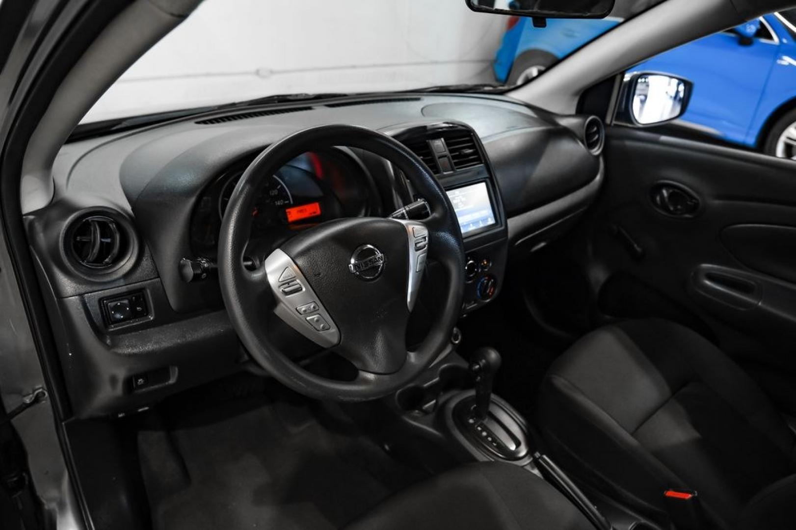 2019 Gun Metallic /Charcoal Nissan Versa 1.6 S Plus (3N1CN7APXKL) with an 1.6L 4-Cylinder DOHC 16V engine, CVT transmission, located at 15300 Midway Rd., Addison, TX, 75001, (972) 702-0011, 32.958321, -96.838074- Photo#1