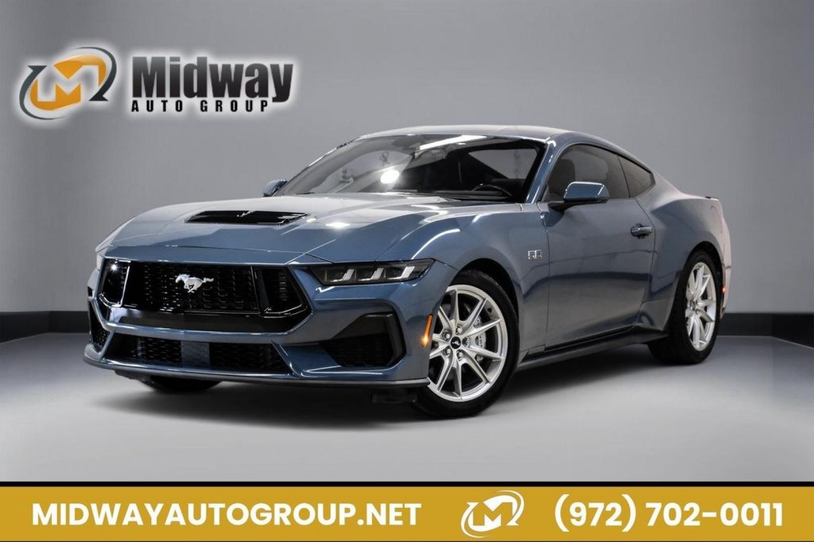 2024 Vapor Blue /Black Onyx Ford Mustang GT Premium (1FA6P8CF9R5) with an 5.0L V8 Ti-VCT engine, Automatic transmission, located at 15300 Midway Rd., Addison, TX, 75001, (972) 702-0011, 32.958321, -96.838074- Photo#0