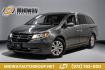 2014 Modern Steel Metallic /Beige Honda Odyssey EX-L (5FNRL5H69EB) with an 3.5L V6 SOHC i-VTEC 24V engine, Automatic transmission, located at 15300 Midway Rd., Addison, TX, 75001, (972) 702-0011, 32.958321, -96.838074- Photo#0