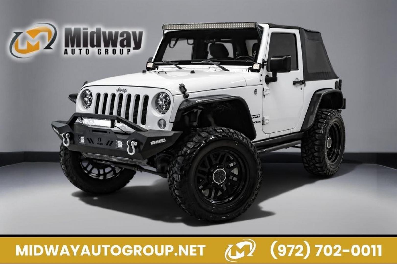 2015 Bright White Clearcoat /Black Jeep Wrangler Sport (1C4AJWAG4FL) with an 3.6L V6 24V VVT engine, Automatic transmission, located at 15300 Midway Rd., Addison, TX, 75001, (972) 702-0011, 32.958321, -96.838074- Photo#42