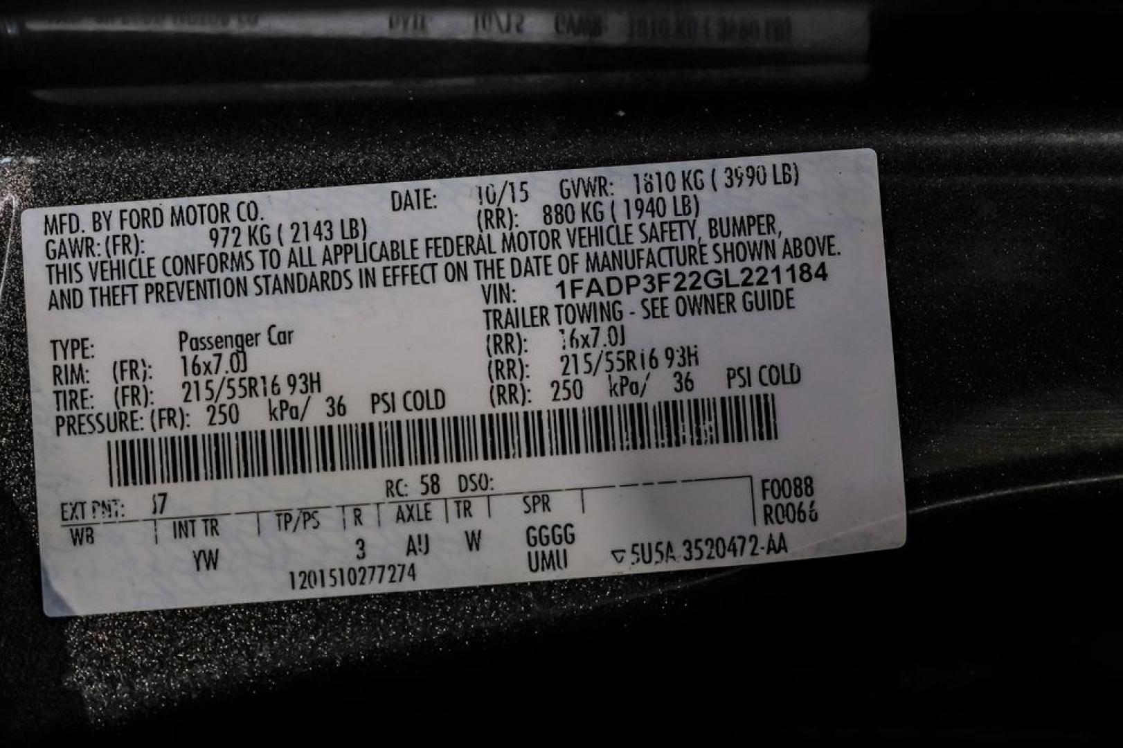 2016 Magnetic /Black Ford Focus SE (1FADP3F22GL) with an 2.0L 4-Cylinder DGI Flex Fuel DOHC engine, Automatic transmission, located at 15300 Midway Rd., Addison, TX, 75001, (972) 702-0011, 32.958321, -96.838074- Photo#70