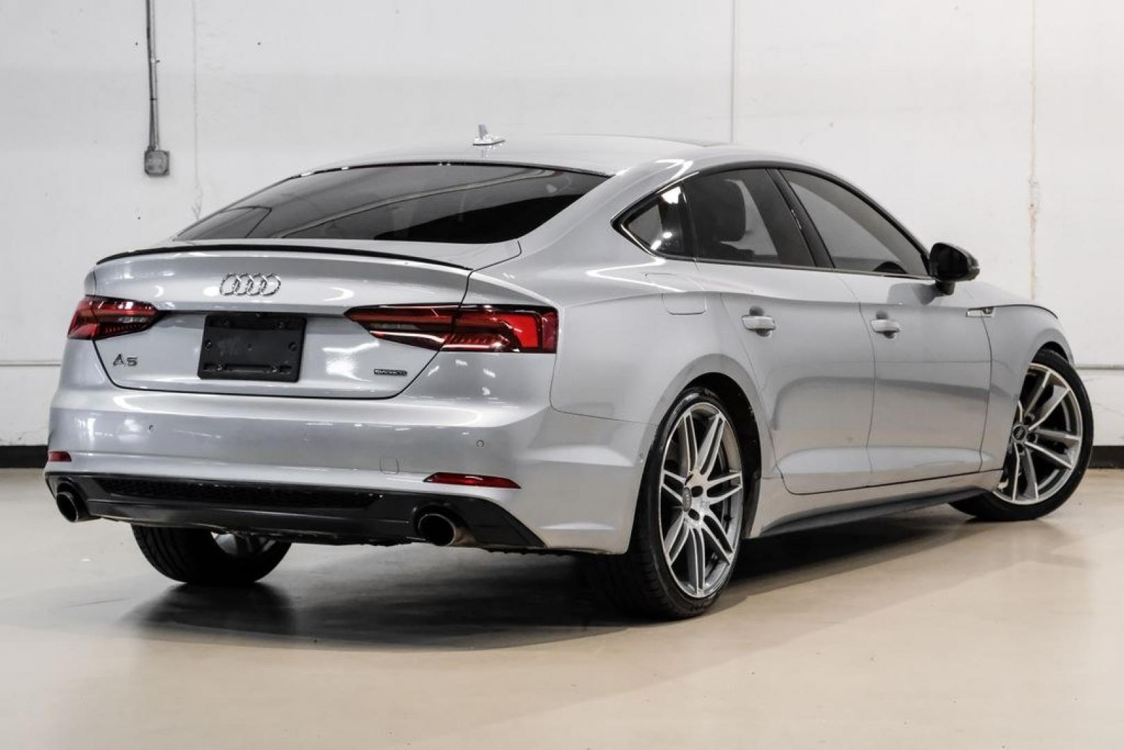 2019 Silver Metallic /Black Audi A5 Sportback Prestige (WAUFNCF55KA) with an 2.0L 4-Cylinder TFSI engine, Automatic transmission, located at 15300 Midway Rd., Addison, TX, 75001, (972) 702-0011, 32.958321, -96.838074- Photo#8