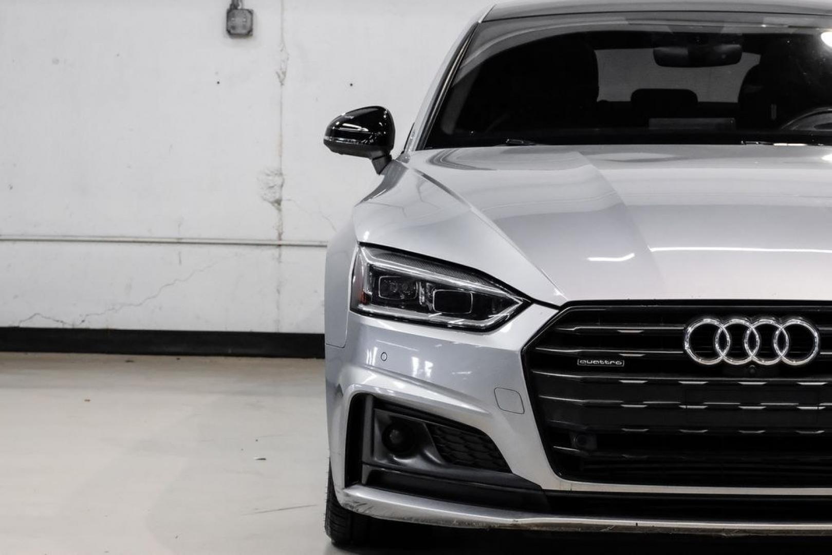 2019 Silver Metallic /Black Audi A5 Sportback Prestige (WAUFNCF55KA) with an 2.0L 4-Cylinder TFSI engine, Automatic transmission, located at 15300 Midway Rd., Addison, TX, 75001, (972) 702-0011, 32.958321, -96.838074- Photo#41