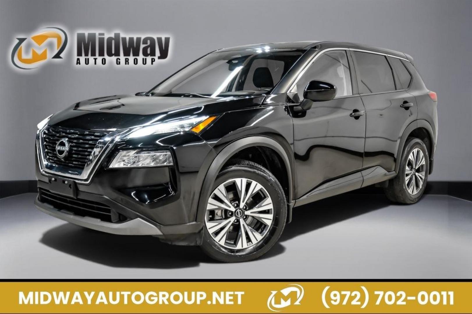 2023 Super Black /Charcoal Nissan Rogue SV (JN8BT3BB7PW) with an 1.5L I3 Turbocharged DOHC 12V LEV3-ULEV50 201hp engine, CVT transmission, located at 15300 Midway Rd., Addison, TX, 75001, (972) 702-0011, 32.958321, -96.838074- Photo#0
