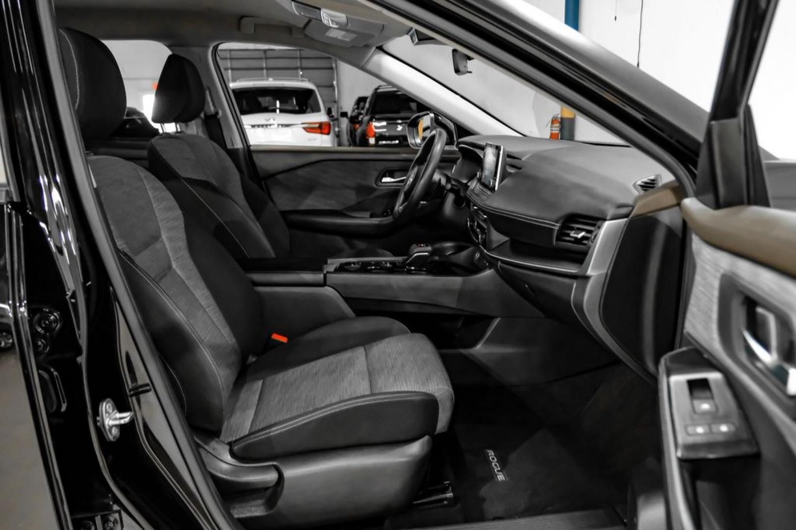 2023 Super Black /Charcoal Nissan Rogue SV (JN8BT3BB7PW) with an 1.5L I3 Turbocharged DOHC 12V LEV3-ULEV50 201hp engine, CVT transmission, located at 15300 Midway Rd., Addison, TX, 75001, (972) 702-0011, 32.958321, -96.838074- Photo#31