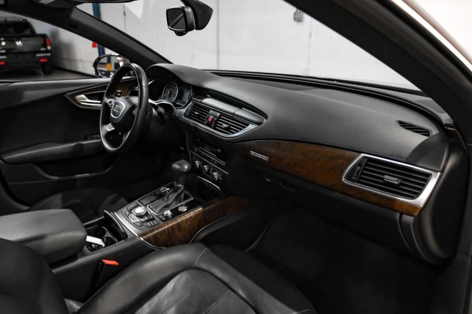 2013 Black Metallic /Black Audi A7 3.0T Premium Plus (WAUYGAFC2DN) with an 3.0L V6 TFSI DOHC Supercharged engine, Automatic transmission, located at 15300 Midway Rd., Addison, TX, 75001, (972) 702-0011, 32.958321, -96.838074 - HOME OF THE NO HAGGLE PRICE - WHOLESALE PRICES TO THE PUBLIC!! A7 3.0T Premium Plus quattro, 4D Hatchback, 3.0L V6 TFSI DOHC Supercharged, 8-Speed Automatic with Tiptronic, quattro, Brilliant Black, Black Leather. Odometer is 2918 miles below market average!Brilliant Black 2013 Audi A7 3.0T Premium- Photo#11