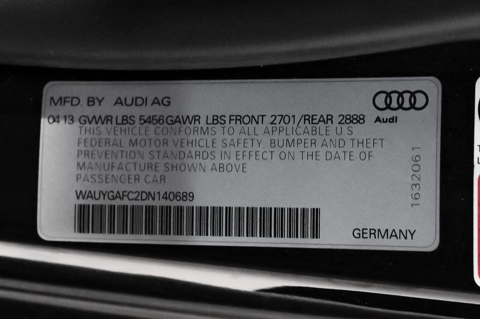 2013 Black Metallic /Black Audi A7 3.0T Premium Plus (WAUYGAFC2DN) with an 3.0L V6 TFSI DOHC Supercharged engine, Automatic transmission, located at 15300 Midway Rd., Addison, TX, 75001, (972) 702-0011, 32.958321, -96.838074 - HOME OF THE NO HAGGLE PRICE - WHOLESALE PRICES TO THE PUBLIC!! A7 3.0T Premium Plus quattro, 4D Hatchback, 3.0L V6 TFSI DOHC Supercharged, 8-Speed Automatic with Tiptronic, quattro, Brilliant Black, Black Leather. Odometer is 2918 miles below market average!Brilliant Black 2013 Audi A7 3.0T Premium- Photo#60