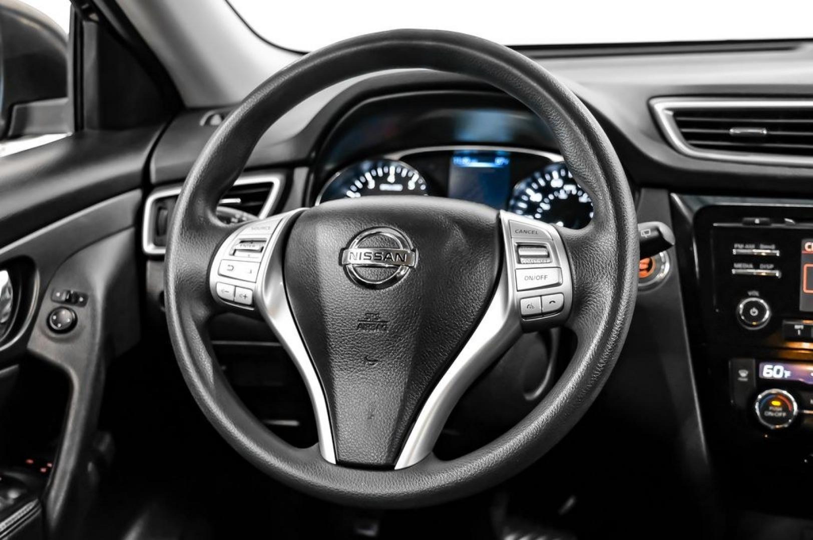 2015 Super Black /Charcoal Nissan Rogue SV (5N1AT2ML0FC) with an 2.5L I4 DOHC 16V engine, CVT transmission, located at 15300 Midway Rd., Addison, TX, 75001, (972) 702-0011, 32.958321, -96.838074- Photo#23