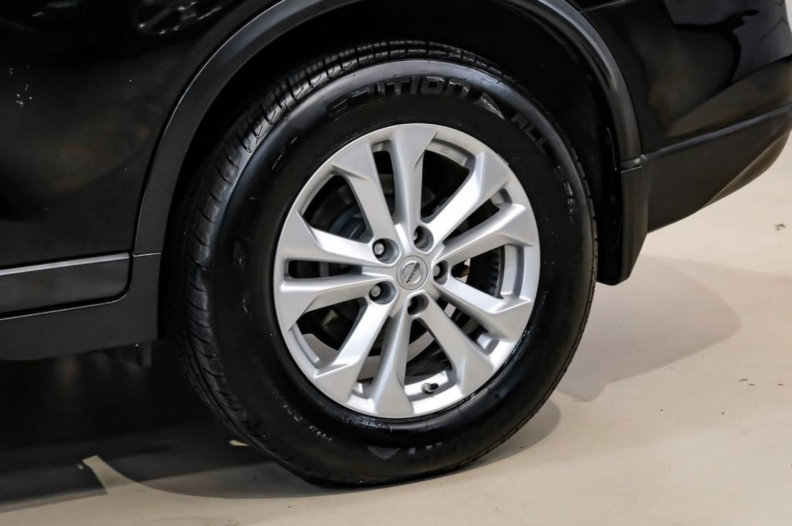 2015 Super Black /Charcoal Nissan Rogue SV (5N1AT2ML0FC) with an 2.5L I4 DOHC 16V engine, CVT transmission, located at 15300 Midway Rd., Addison, TX, 75001, (972) 702-0011, 32.958321, -96.838074- Photo#63