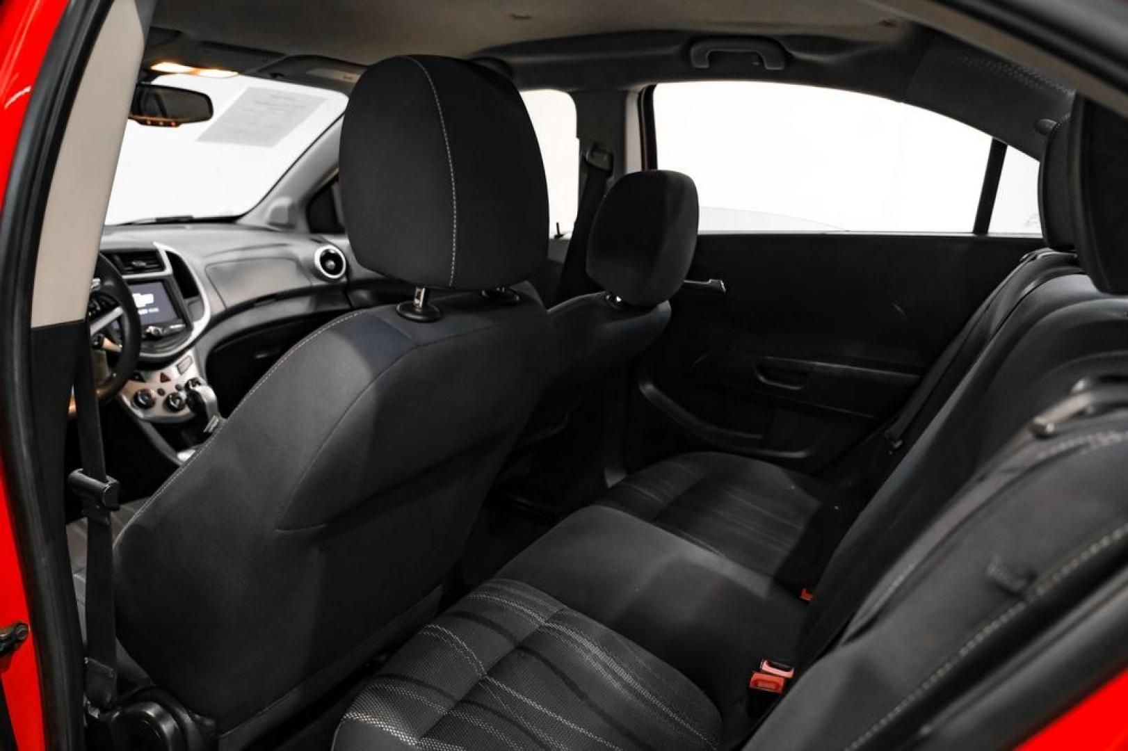 2018 Red /Jet Black/Dark Titanium Chevrolet Sonic LT (1G1JD5SH5J4) with an ECOTEC 1.8L I4 DOHC VVT engine, Automatic transmission, located at 15300 Midway Rd., Addison, TX, 75001, (972) 702-0011, 32.958321, -96.838074- Photo#34