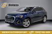 2022 Navarra Blue Metallic /Okapi Brown Audi Q3 Premium (WA1DECF31N1) with an 2.0L 4-Cylinder TFSI engine, Automatic transmission, located at 15300 Midway Rd., Addison, TX, 75001, (972) 702-0011, 32.958321, -96.838074- Photo#0