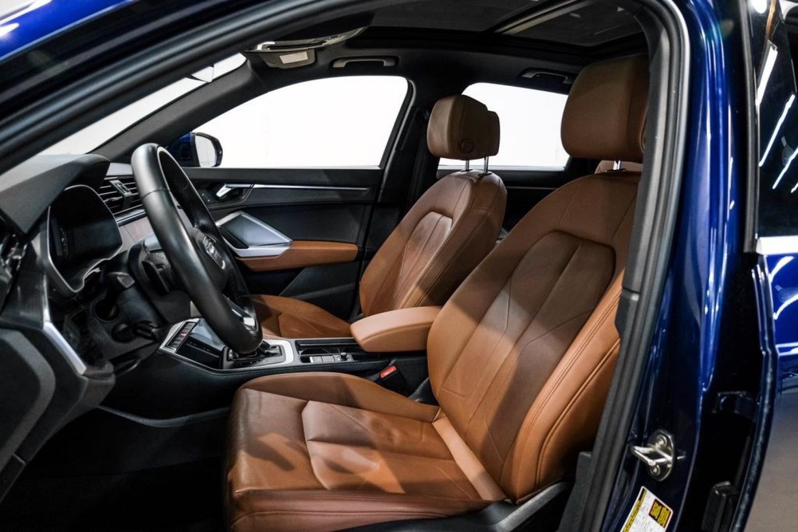 2022 Navarra Blue Metallic /Okapi Brown Audi Q3 Premium (WA1DECF31N1) with an 2.0L 4-Cylinder TFSI engine, Automatic transmission, located at 15300 Midway Rd., Addison, TX, 75001, (972) 702-0011, 32.958321, -96.838074- Photo#27