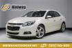 2014 White Diamond Clearcoat /Jet Black/Brownstone Chevrolet Malibu LTZ (1G11J5SX5EF) with an 2.0L 4-Cylinder DGI DOHC VVT Turbocharged engine, Automatic transmission, located at 15300 Midway Rd., Addison, TX, 75001, (972) 702-0011, 32.958321, -96.838074- Photo#0