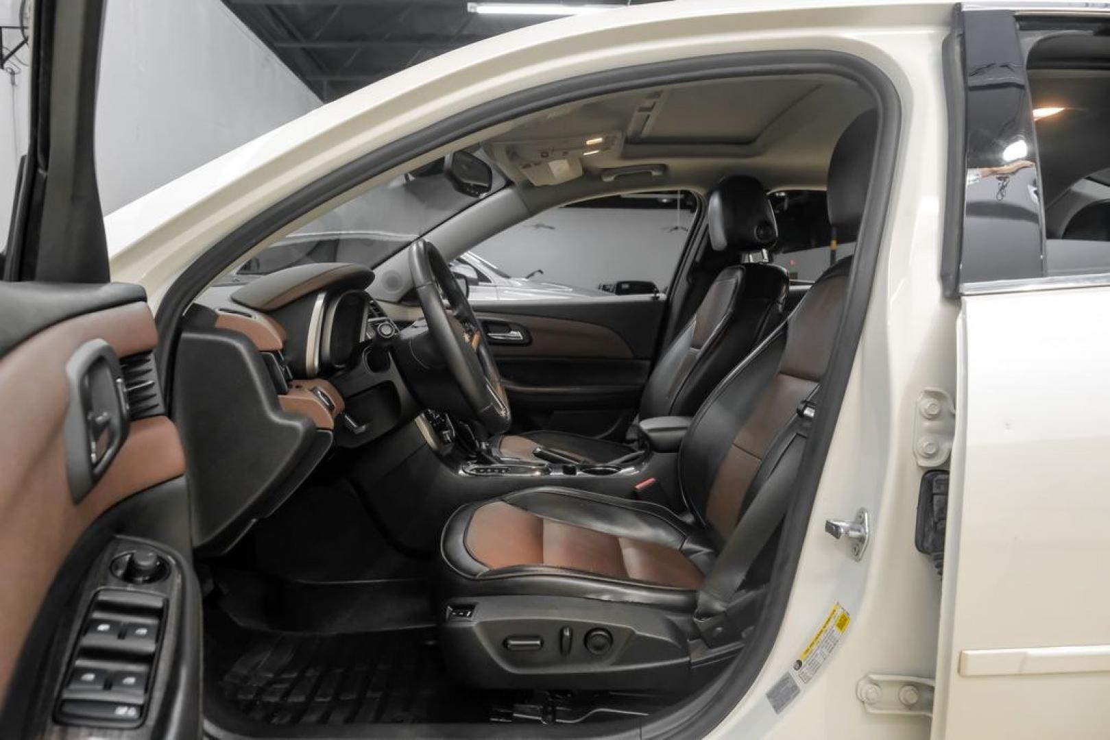 2014 White Diamond Clearcoat /Jet Black/Brownstone Chevrolet Malibu LTZ (1G11J5SX5EF) with an 2.0L 4-Cylinder DGI DOHC VVT Turbocharged engine, Automatic transmission, located at 15300 Midway Rd., Addison, TX, 75001, (972) 702-0011, 32.958321, -96.838074- Photo#3