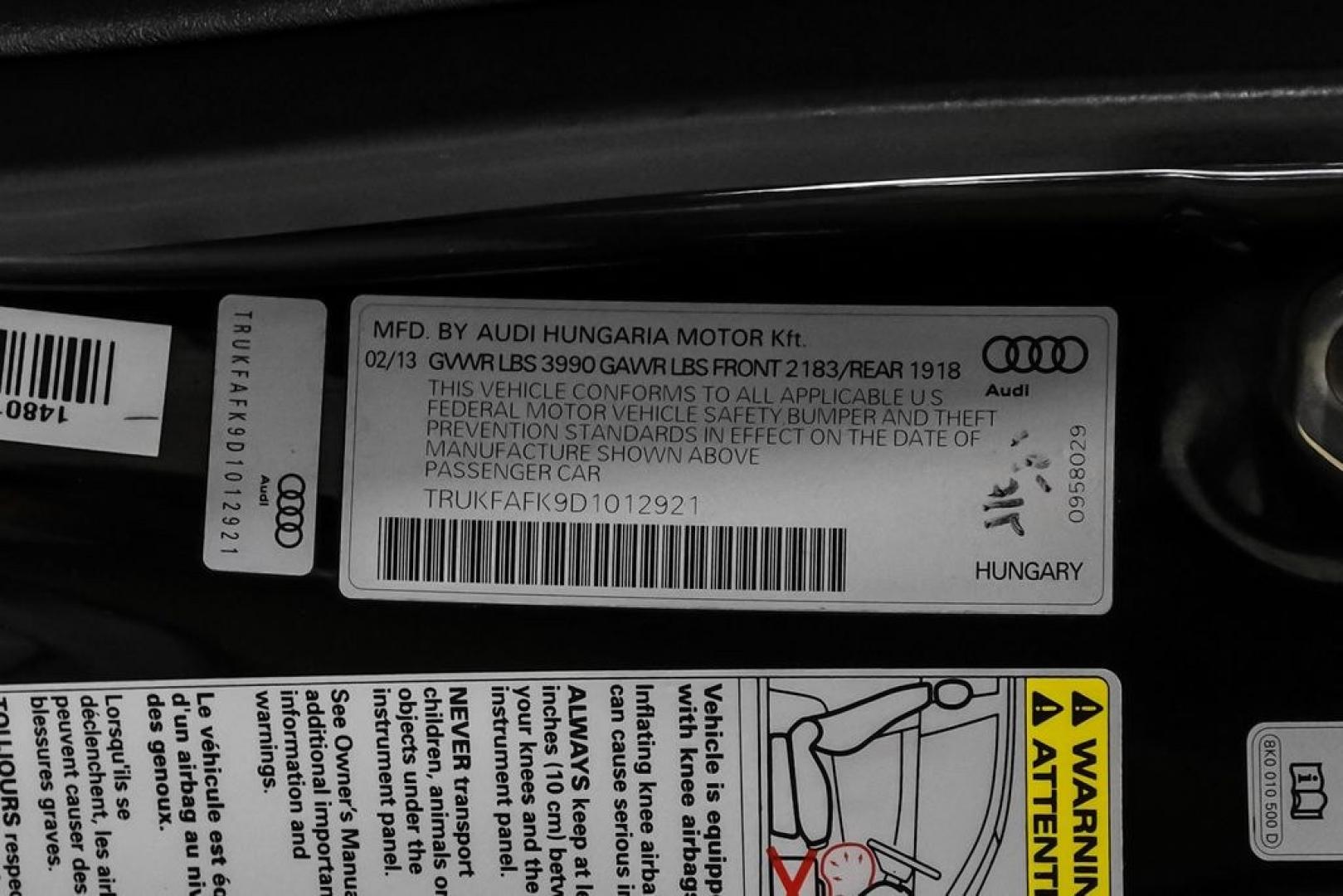 2013 Brilliant Black /Beige Audi TT 2.0T Prestige (TRUKFAFK9D1) with an 2.0L 4-Cylinder TFSI Turbocharged engine, Automatic transmission, located at 15300 Midway Rd., Addison, TX, 75001, (972) 702-0011, 32.958321, -96.838074- Photo#49