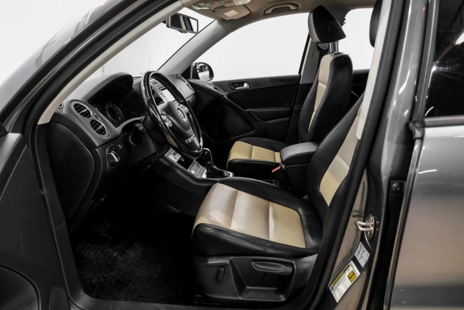 2016 Pepper / Gray /Two-Tone Beige/Black Volkswagen Tiguan S (WVGBV7AX0GW) with an 2.0L 4-Cylinder Turbocharged engine, Automatic transmission, located at 15300 Midway Rd., Addison, TX, 75001, (972) 702-0011, 32.958321, -96.838074- Photo#3
