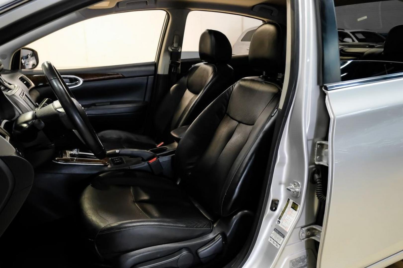 2015 Brilliant Silver /Charcoal Nissan Sentra SL (3N1AB7AP2FY) with an 1.8L 4-Cylinder DOHC 16V engine, CVT transmission, located at 15300 Midway Rd., Addison, TX, 75001, (972) 702-0011, 32.958321, -96.838074- Photo#24