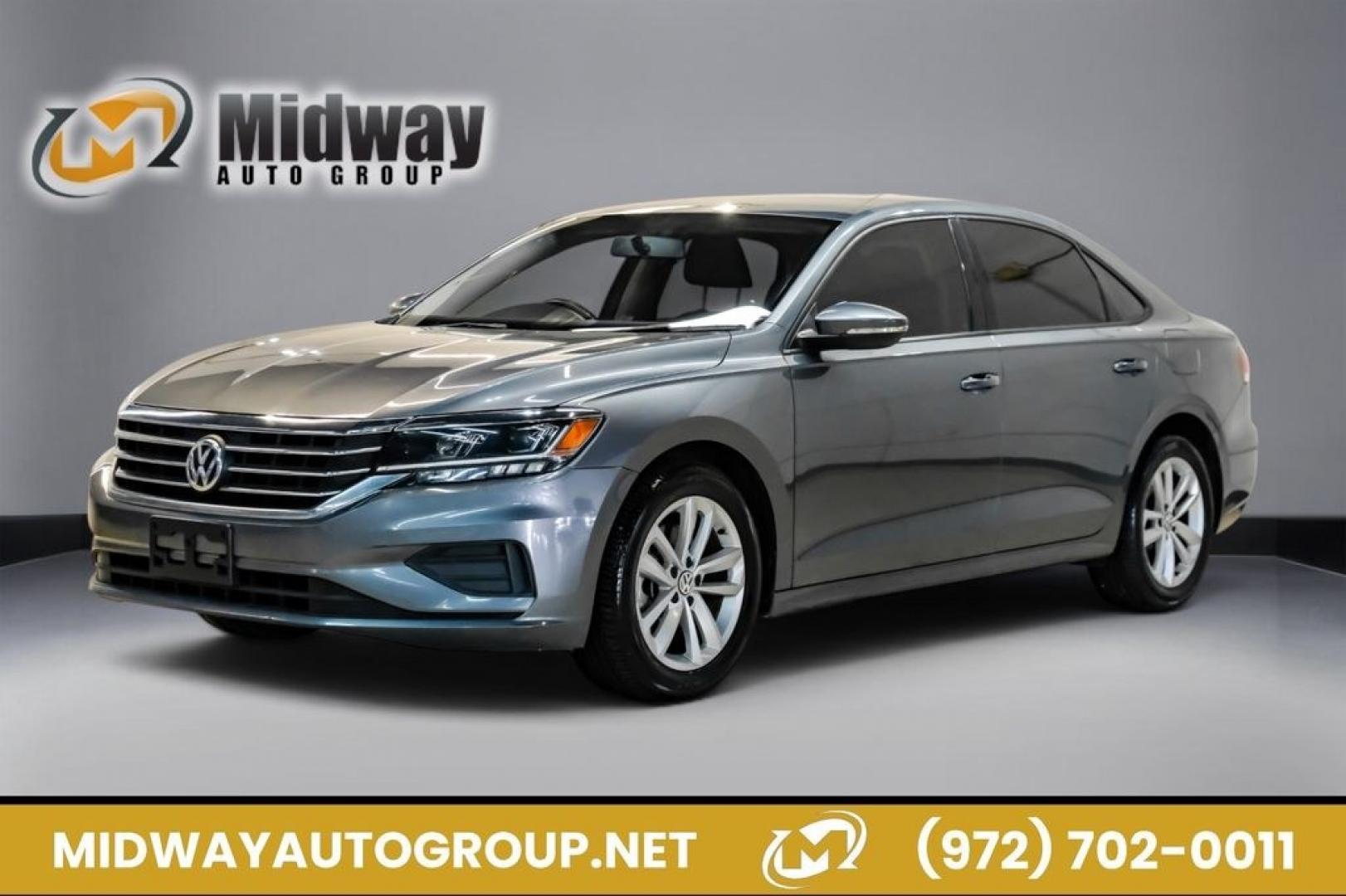 2021 Platinum Gray Metallic /Titan Black Volkswagen Passat 2.0T S (1VWAA7A35MC) with an 2.0L I4 TSI Turbocharged engine, Automatic transmission, located at 15300 Midway Rd., Addison, TX, 75001, (972) 702-0011, 32.958321, -96.838074- Photo#0