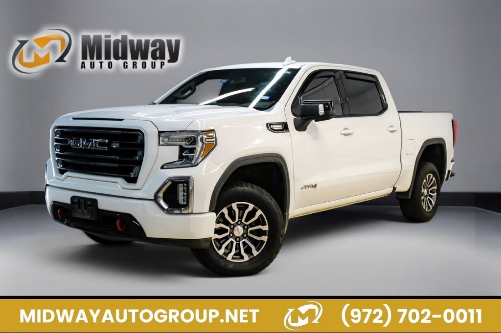 2021 Summit White /Jet Black With Kalahari Accents GMC Sierra 1500 AT4 (1GTU9EET5MZ) with an 3.0L I6 engine, Automatic transmission, located at 15300 Midway Rd., Addison, TX, 75001, (972) 702-0011, 32.958321, -96.838074- Photo#0
