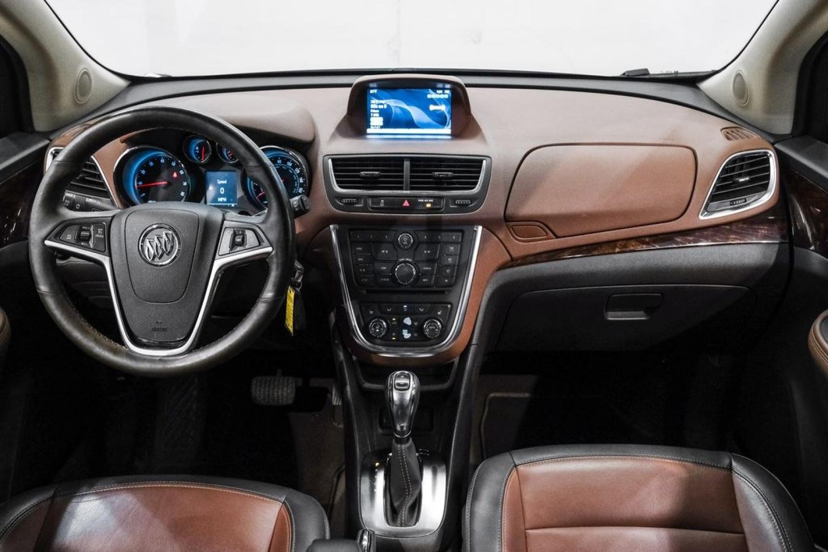2016 Summit White /Saddle Buick Encore Leather (KL4CJCSBXGB) with an ECOTEC 1.4L I4 SMPI DOHC Turbocharged VVT engine, Automatic transmission, located at 15300 Midway Rd., Addison, TX, 75001, (972) 702-0011, 32.958321, -96.838074- Photo#18