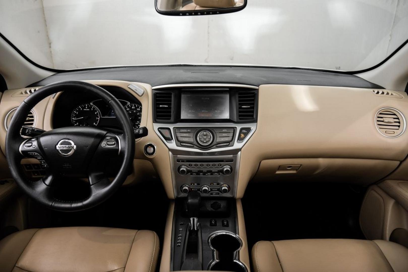 2017 Glacier White /Almond Nissan Pathfinder SL (5N1DR2MN3HC) with an V6 engine, CVT transmission, located at 15300 Midway Rd., Addison, TX, 75001, (972) 702-0011, 32.958321, -96.838074- Photo#14