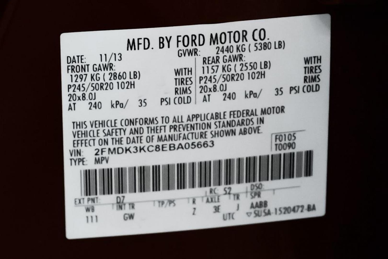 2014 Sunset /Black Ford Edge Limited (2FMDK3KC8EB) with an 3.5L V6 Ti-VCT engine, Automatic transmission, located at 15300 Midway Rd., Addison, TX, 75001, (972) 702-0011, 32.958321, -96.838074- Photo#53